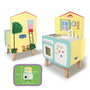 Deqube Cuisine en Bois Peppa Pig 45x70x30cm avec Fenêtre, Robinets, Four et Plaques - Jouet éducatif pour Enfants 2 ans et plus (Multilingue)