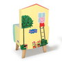 Deqube Cuisine en Bois Peppa Pig 45x70x30cm avec Fenêtre, Robinets, Four et Plaques - Jouet éducatif pour Enfants 2 ans et plus (Multilingue)