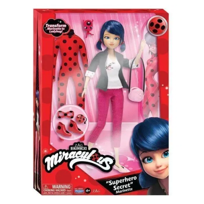Bandai - Poupée mannequin Miraculous Ladybug 26 cm avec 2 tenues - Réplique de la série animée Bandai - Poupée mannequin Miraculous Ladybug 26 cm avec 2 tenues - Réplique de la série animée