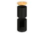 Berilo Bocal Plastique Double Couvercle en Bambou Noir 7x18x7 cm (Set de 24)