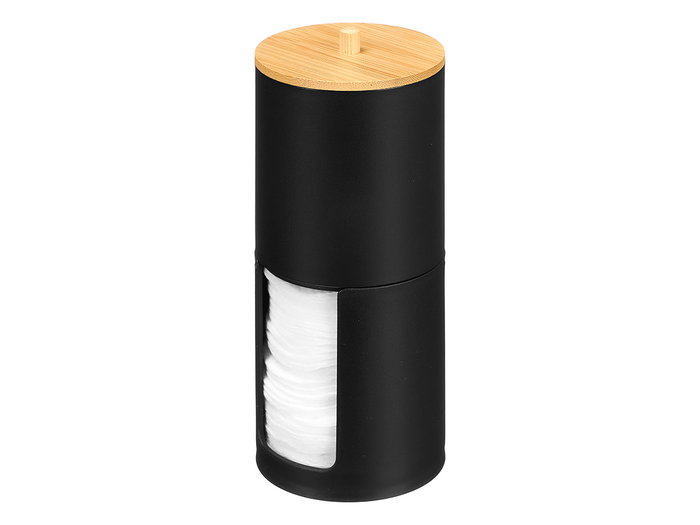 Berilo Bocal Plastique Double Couvercle en Bambou Noir 7x18x7 cm (Set de 24)