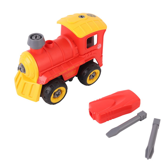 Tachan T01022 Train de Construction DIY 28 Pièces - Véhicule à Monter pour Enfants - Développe la Motricité Fine et la Logique - Jeu Éducatif à Partir de 3 Ans