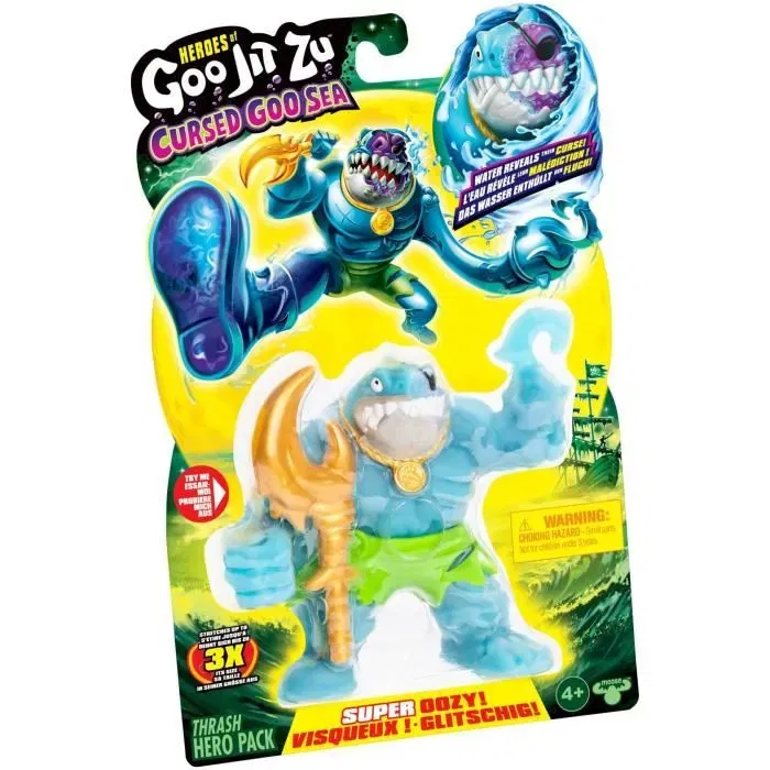 Heroes Of Goo Jit Zu Figurine GJZ Thrash Cursed Goo Sea - Figurine élastique changeante de 11 cm - Pour collection et aventure