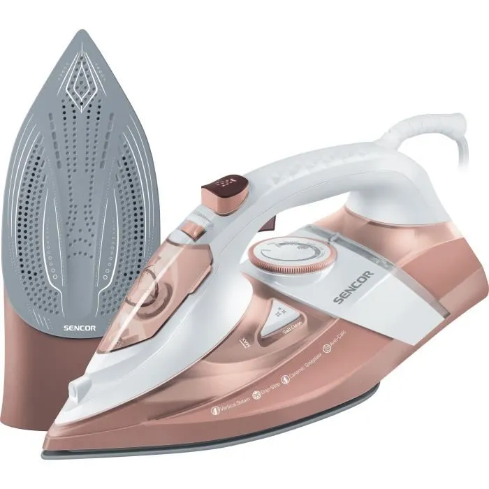 SENCOR SSI 8300RS Fer à Repasser Vapeur 3200W - 350ml - Vapeur Continue 45g/min - Semelle Céramique - Blanc/Rose SENCOR SSI 8300RS Fer à Repasser Vapeur 3200W - 350ml - Vapeur Continue 45g/min - Semelle Céramique - Blanc/Rose