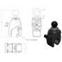 RAM Mounts RAM Tough-Claw Base de fixation à griffe pour rail et tube 0,625" à 1,5", pour smartphone, tablette et caméra d'action