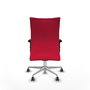 Chaise Albacete confidente Synchro 5 positions Tissu Rouge Structure d' aluminium Accoudoir 2D Sans appui-tête Roulettes 65mm pour moquette