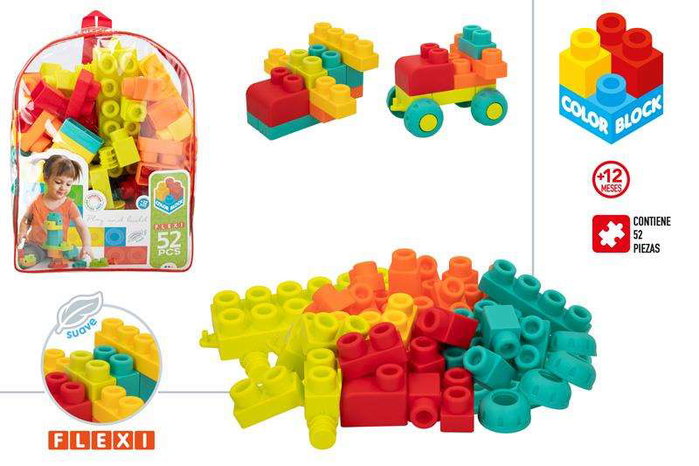Color Baby Bolsa de Construcción Color Blocks 52 Piezas - Sac de Construction Couleurs Blocs 52 Pièces - Jouet de Construction Color Baby Bolsa de Construcción Color Blocks 52 Piezas - Sac de Construction Couleurs Blocs 52 Pièces - Jouet de Construction