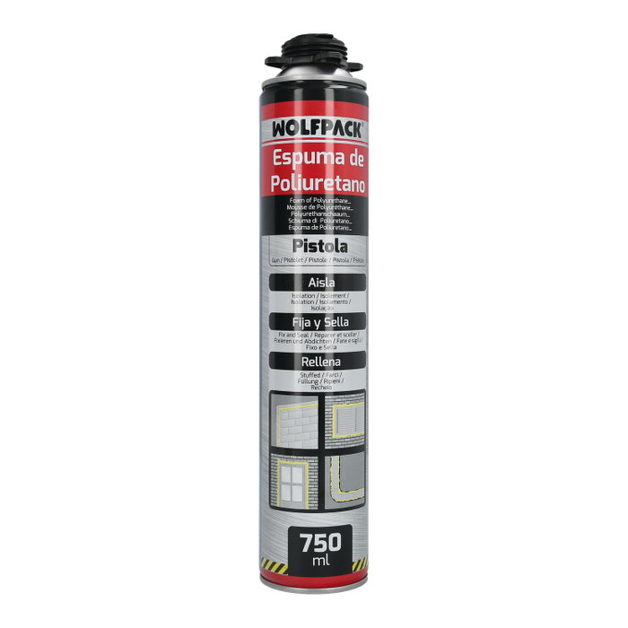 WOLFPACK LINEA PROFESIONAL Mousse Polyuréthane 750 ml pour Pistolet Entry WOLFPACK LINEA PROFESIONAL Mousse Polyuréthane 750 ml pour Pistolet Entry