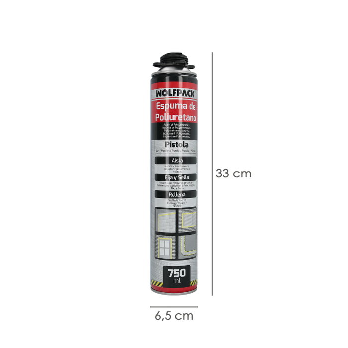 WOLFPACK LINEA PROFESIONAL Mousse Polyuréthane 750 ml pour Pistolet Entry WOLFPACK LINEA PROFESIONAL Mousse Polyuréthane 750 ml pour Pistolet Entry