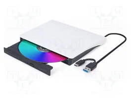 GEMBIRD Lecteur DVD externe USB 3.1 Gen 1 blanc et noir