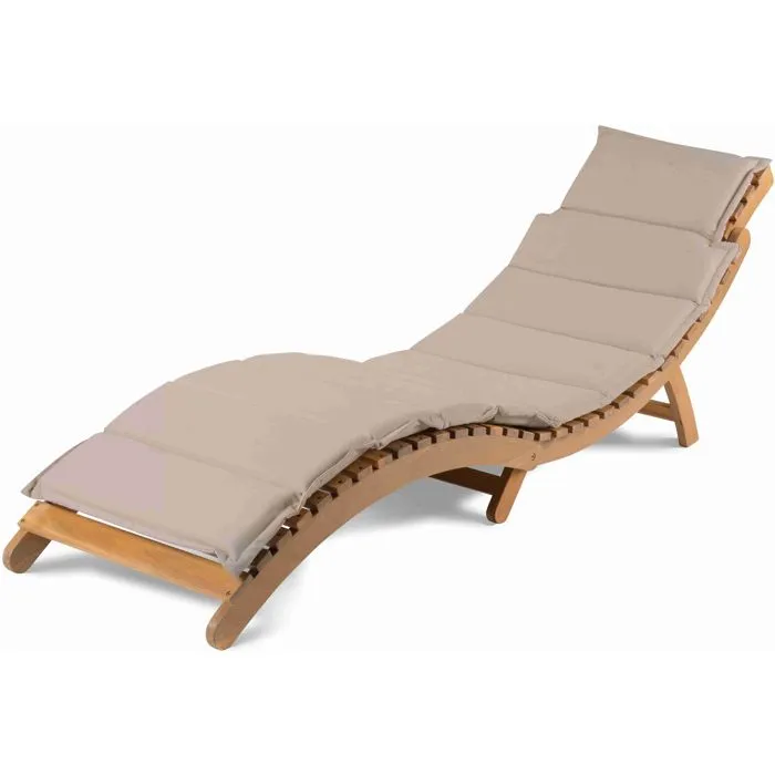 Fieldmann FDZN 4009-T Chaise longue ADRIA en bois d'acacia tropical pliable, 182x54x63 cm, intérieur/extérieur