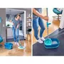 Leifheit Set de lavage de sol avec seau essoreur Clean Twist Disc Mop 52101, balai-serpillère à franges, manche télescopique, seau 6 L, système d'essorage manuel