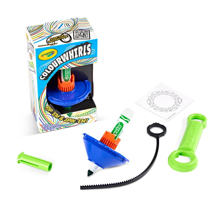 Crayola Colourwhirls - Pinta Peonzas Surtidas 74-7649 - Jeu créatif avec 6 modèles pour réaliser des tourbillons colorés Crayola Colourwhirls - Pinta Peonzas Surtidas 74-7649 - Jeu créatif avec 6 modèles pour réaliser des tourbillons colorés