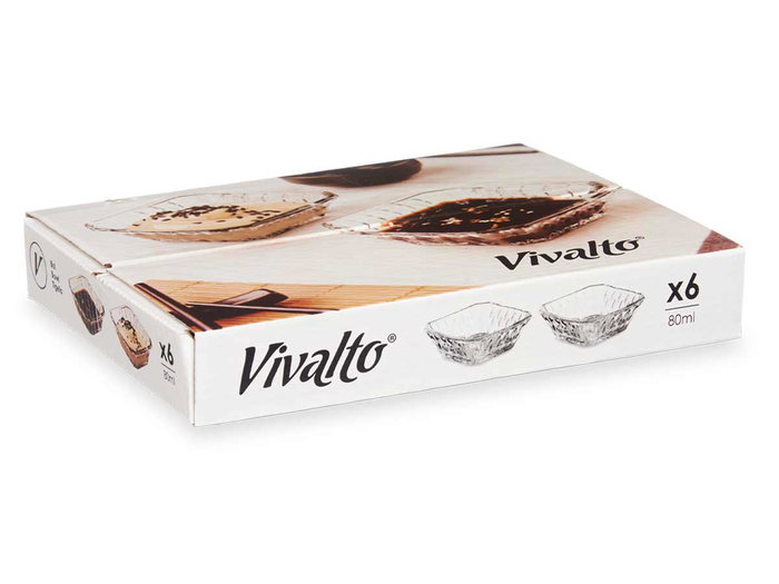 Vivalto Salsero en verre carré transparent 80 ml 8x3x8 cm (Set de 72)