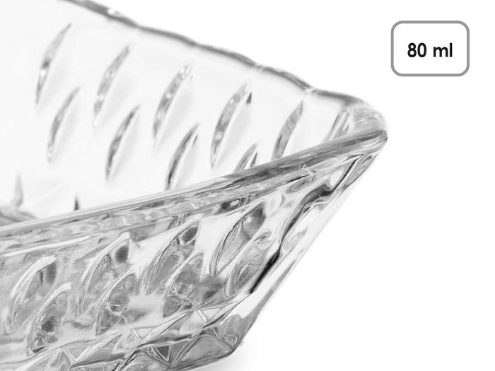 Vivalto Salsero en verre carré transparent 80 ml 8x3x8 cm (Set de 72)