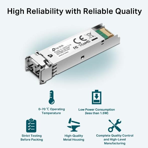 Omada SFP 1000BASE-SX LC MiniGBIC Module Multimode Gigabit pour Switch, Compatible Omada TL-SG Series, Distance jusqu'à 550m Omada SFP 1000BASE-SX LC MiniGBIC Module Multimode Gigabit pour Switch, Compatible Omada TL-SG Series, Distance jusqu'à 550m