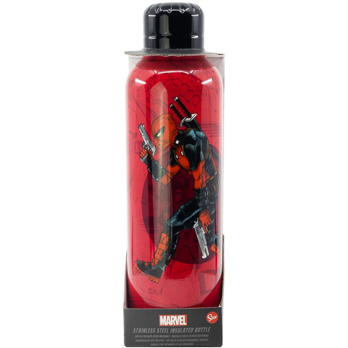 STOR Bouteille isotherme en acier inoxidable Marvel Deadpool 515 ml - Capacité 515 ml, haute qualité, maintient les boissons chaudes et froides