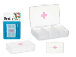 BERILO Pilulier en plastique 6 compartiments transparent