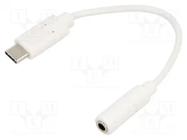 DELOCK Adaptateur Jack 3,5mm vers USB-C, Stéréo, Blanc