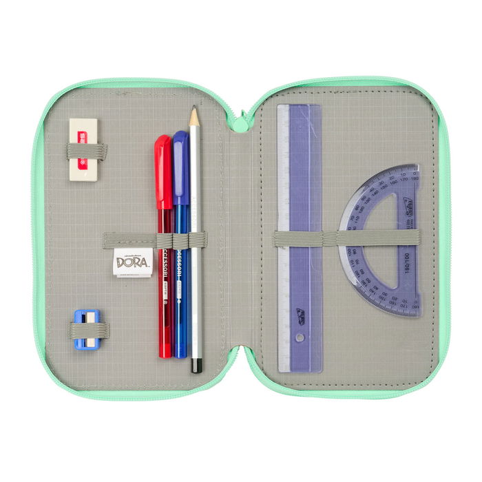 Pochette à crayons triple Dora Vert 37 Pièces