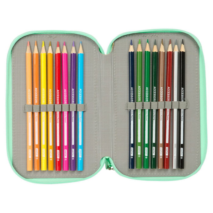 Dora Pochette à crayons triple Vert 37 Pièces Dora Pochette à crayons triple Vert 37 Pièces