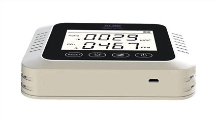 Elbe Détecteur de Qualité d'Air et CO2 SG-100-CO2 avec Alarmes Sonores et Lumineuses, Recharge USB