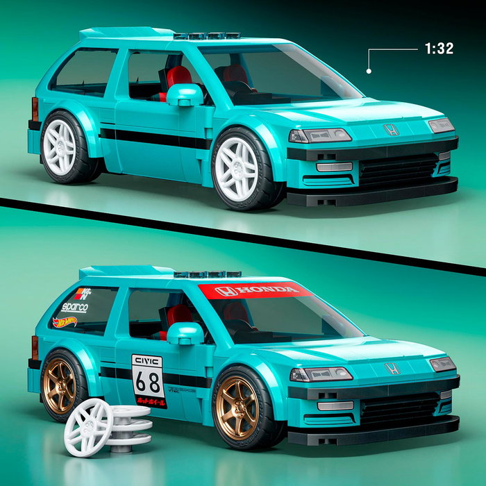 Mattel Brick Shop Honda Civic EF - Set de construction 1:32