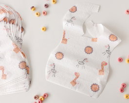 KioKids Bavoirs Jetables avec Poche Ramasse-miettes, 10 unités
