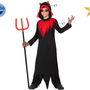Déguisement Enfant Démon Halloween Tunique Noire avec Capuche - Taille 5-6 Ans - Polyester