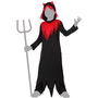 Déguisement Enfant Démon Halloween Tunique Noire avec Capuche - Taille 5-6 Ans - Polyester