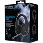 Sandberg BossBlaster - Casque de jeu USB avec microphone flexible et lumières LED intégrées - Son stéréo - Arceau réglable et rembourré