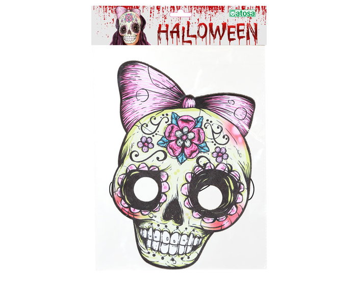 Máscara Calavera Blanche avec Ruban et Fleurs pour le Jour des Morts - Masque Décoratif pour Costume de Catrina Mexicaine Máscara Calavera Blanche avec Ruban et Fleurs pour le Jour des Morts - Masque Décoratif pour Costume de Catrina Mexicaine