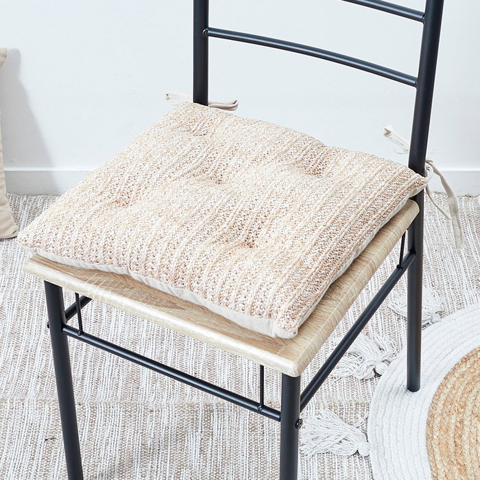 Home Deco Factory Coussin de chaise réversible 40x40cm Collection NATURAL