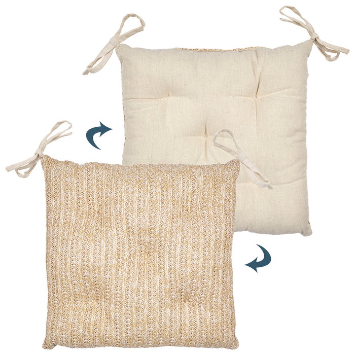 Home Deco Factory Coussin de chaise réversible 40x40cm Collection NATURAL