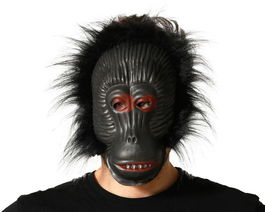Masque de singe avec oreilles et visage expressif pour déguisement - Accessoire pour fêtes, Halloween et carnaval