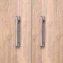 Emuca Lot de 5 poignées pour meubles Tanger, L147.5mm, entraxe 128mm, Zamak, Nickel satiné