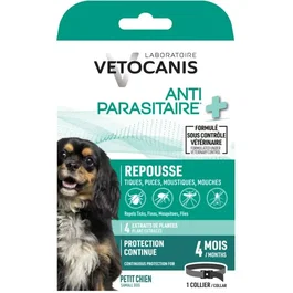Vetocanis Collier antiparasitaire pour petit chien 35 cm - Anti-puces, Anti-tiques - Protection 4 mois - Fabriqué en France