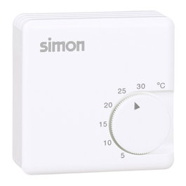 Simon Termostat mécanique pour chauffage 10A, blanc, 7 x 2,7 x 7 cm