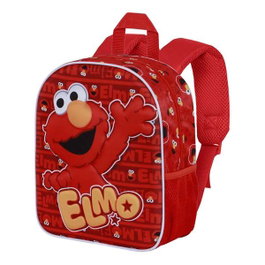 Karactermania Elmo mochila 3D elite happy, sac à dos préscolaire 3D avec relief, dimensions 30x25x10 cm - Rouge