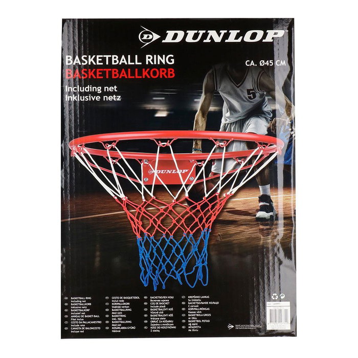 Panier de basket-ball Dunlop Bleu Blanc Rouge Ø 45 cm Panier de basket-ball Dunlop Bleu Blanc Rouge Ø 45 cm