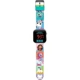 Kids Licensing Montre LED Gabby's Dollhouse - GD00019 pour enfant avec affichage heure, date et fond d'écran changeable