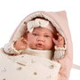 Muñecas Antonio Juan - Poupée Nouveau-Né Lua de Paseo 42 cm avec Corps Doudou et Sac Porte-Bébé - Jouet pour Enfants de 3 Ans et Plus - Réf. 33021