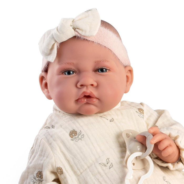 Muñecas Antonio Juan - Poupée Nouveau-Né Lua de Paseo 42 cm avec Corps Doudou et Sac Porte-Bébé - Jouet pour Enfants de 3 Ans et Plus - Réf. 33021