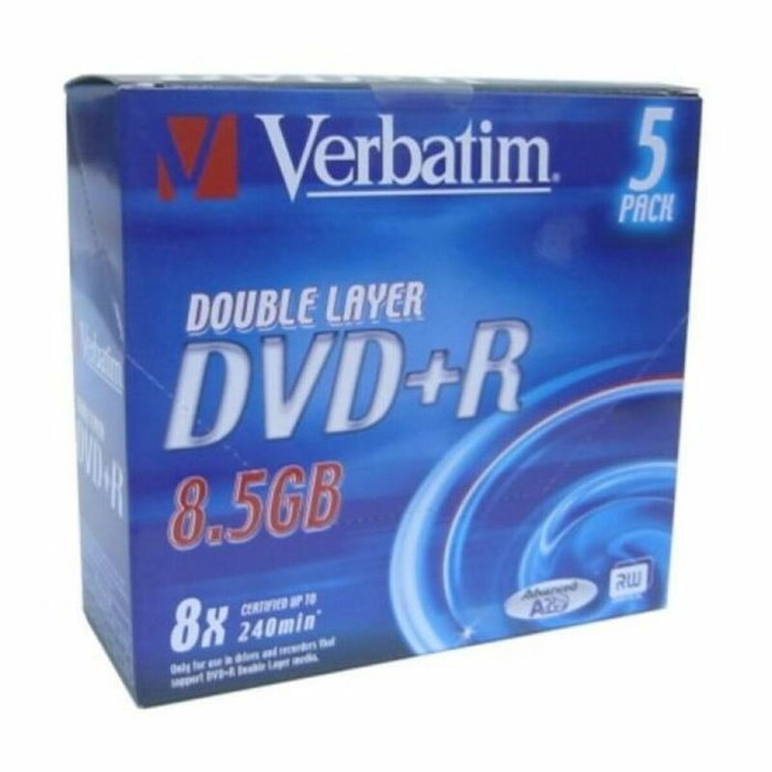 DVD-R Verbatim 8,5 GB 8x 5 pcs 5 Unités 8,5 GB 8x (5 Unités) DVD-R Verbatim 8,5 GB 8x 5 pcs 5 Unités 8,5 GB 8x (5 Unités)