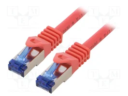 LOGILINK Câble Ethernet Cat 6a S/FTP 0,25 m rouge avec connecteurs RJ45