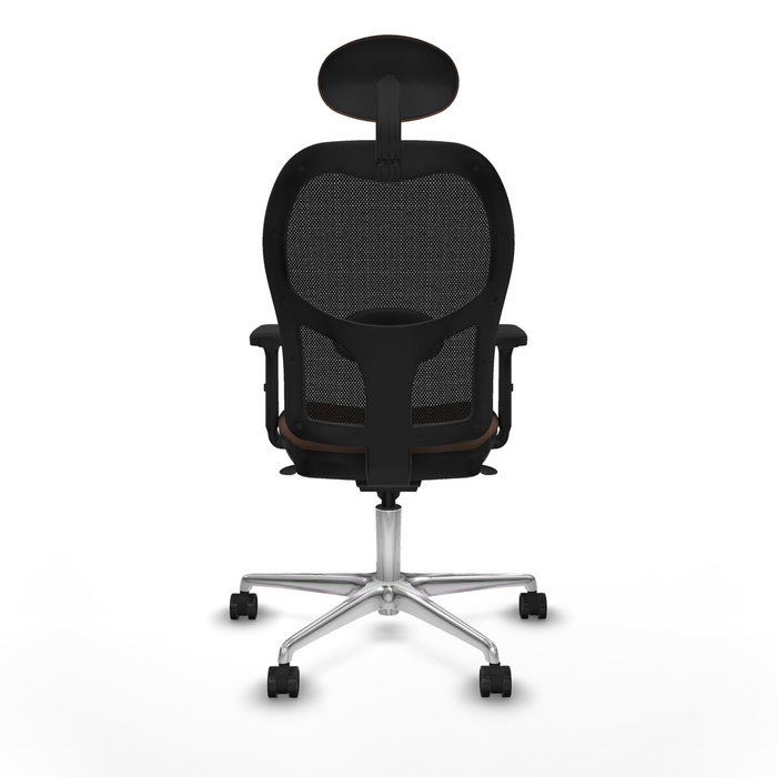 Piqueras y Crespo Chaise de Bureau avec Appui-tête 2D086N1 Noir et Brun foncé