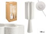 Giftdecor Lampe Flor 130cm Rugueux Blanc Métal Velours 30x30x72.5cm Câble 200cm