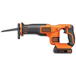Black + Decker Scie Sabre sans Fil BDCR18-QW 18V avec Batterie 1.5 Ah, Chargeur et Lame 15 cm - Performante et Maniable