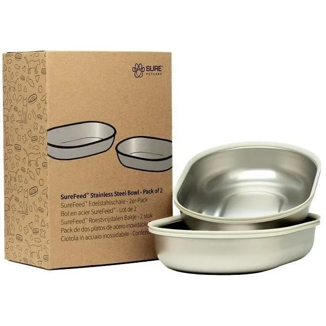 Surefeed Lot de 2 bols en acier inoxydable SureFeed Surefeed Lot de 2 bols en acier inoxydable SureFeed