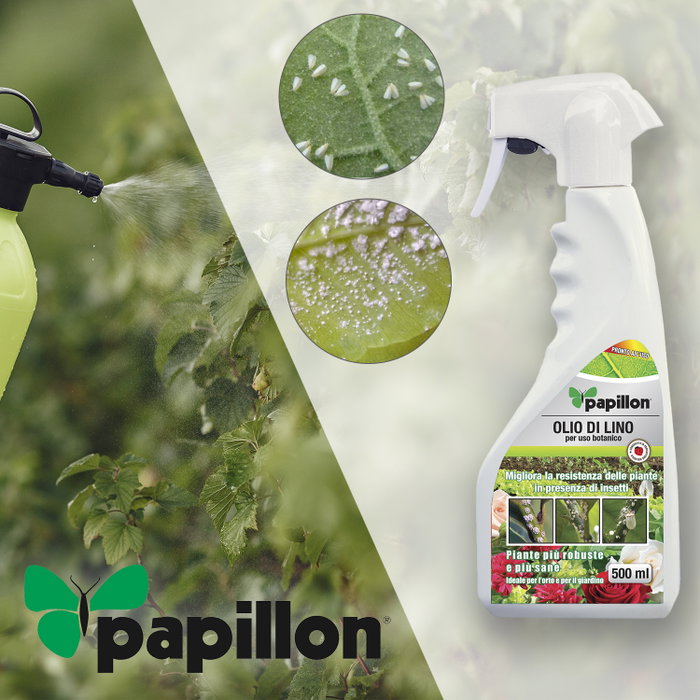 PAPILLON Huile de Lin pour Pucerons et Cochenilles 500 ml PAPILLON Huile de Lin pour Pucerons et Cochenilles 500 ml